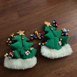 Set of 2 Disney vintage Christmas tree hats